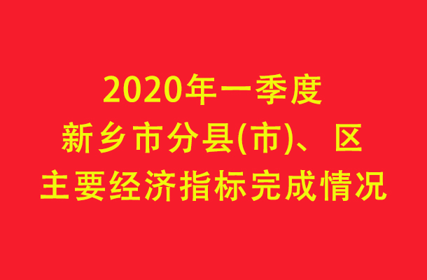 2020年一季度新乡市分县(市)、区主要经济指标完成情况